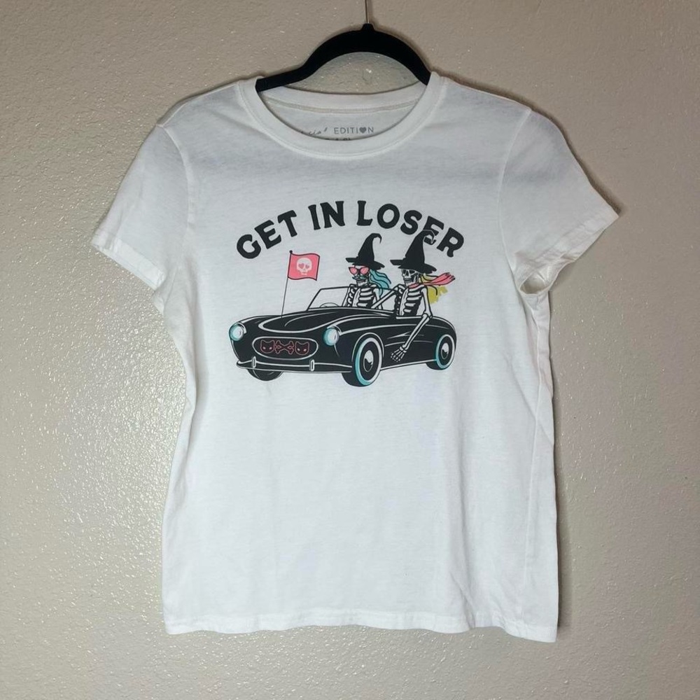 White Short Sleeve Tee Casual Cotton Blend